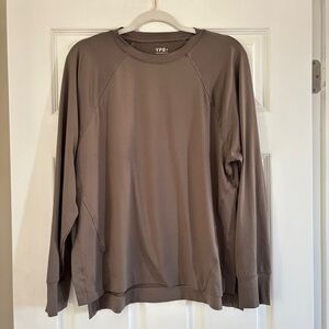 Abercrombie YPB Taupe Long Sleeve Activewear Top Small
